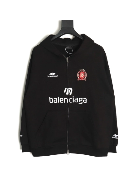 Balenciaga Hoodie,Hoodie,Clothing,Buy Cheap Discount Balenciaga Manchester United joint embroidered printed zipper hoodie