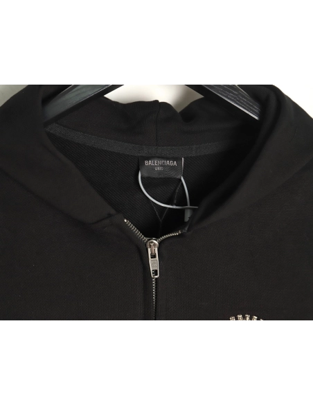 Balenciaga Hoodie,Hoodie,Clothing,Buy Cheap Discount Balenciaga Manchester United joint embroidered printed zipper hoodie