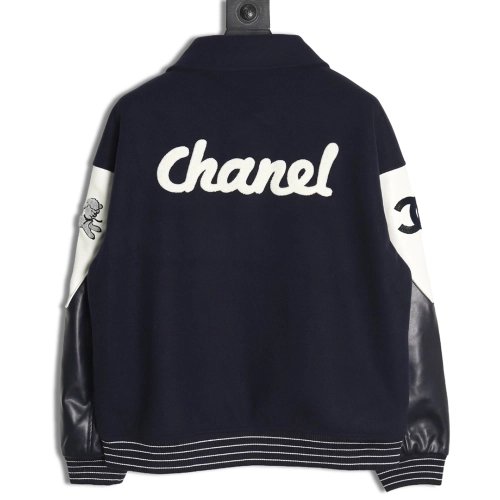Chanel Jacket,Jacket,Clothing,Buy Cheap Discount Chanel splicing embroidery baseball jacket