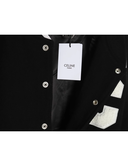 Celine Jacket,Jacket,Clothing,Buy Cheap Discount Celine splicing embroidery baseball jacket