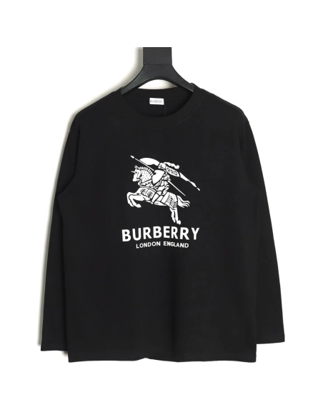 Burberry T Shirt,Tshirt,Clothing,Buy Cheap Discount Burberry Warhorse 3D Logo Long Sleeve TShirt