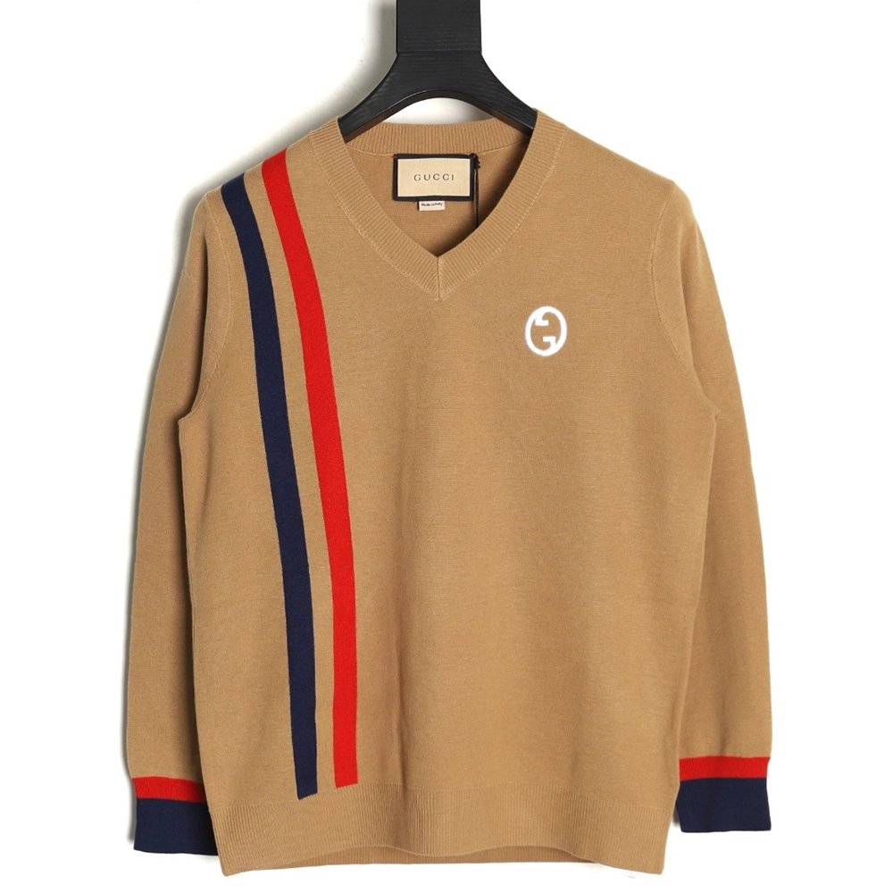 Gucci in low price trust seller,in low price trust seller,Clothing,Buy Cheap Discount Gucci colorblock Vneck interlocking logo k