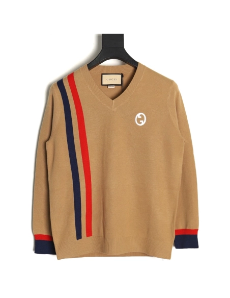Gucci in low price trust seller,in low price trust seller,Clothing,Buy Cheap Discount Gucci colorblock Vneck interlocking logo k