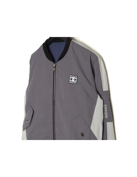 Chanel Jacket,Jacket,Clothing,Buy Cheap Discount Chanel Embroidered Slogan Vintage Zip Reversible Cotton Jacket