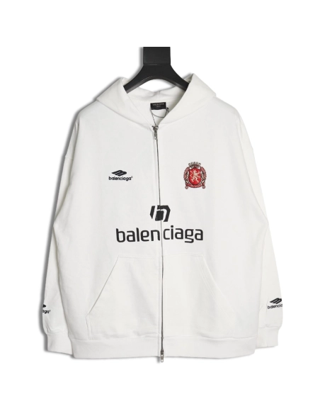 Balenciaga Hoodie,Hoodie,Clothing,Buy Cheap Discount Balenciaga Manchester United joint embroidered printed zipper hoodie
