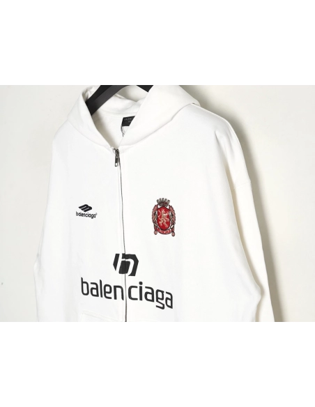 Balenciaga Hoodie,Hoodie,Clothing,Buy Cheap Discount Balenciaga Manchester United joint embroidered printed zipper hoodie