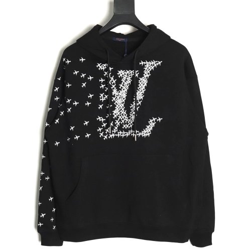 Louis Vuitton Hoodie,Hoodie,Clothing,Buy Cheap Discount Louis Vuitton airplane logo print hoodie