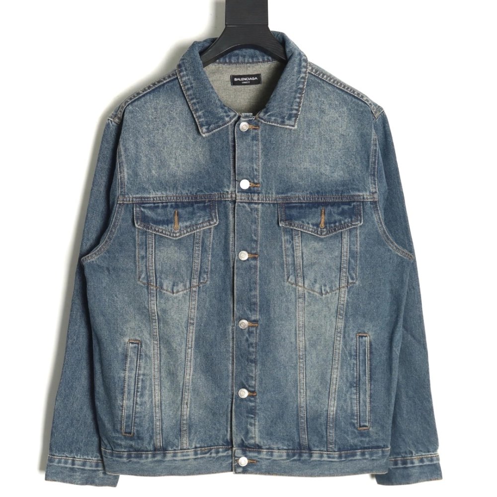 Balenciaga Jacket,Jacket,Clothing,Buy Cheap Discount Balenciaga Crown rhinestone denim jacket