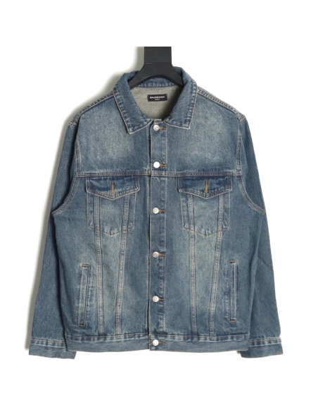 Balenciaga Jacket,Jacket,Clothing,Buy Cheap Discount Balenciaga Crown rhinestone denim jacket