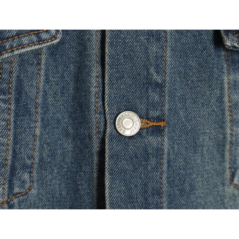 Balenciaga Jacket,Jacket,Clothing,Buy Cheap Discount Balenciaga Crown rhinestone denim jacket