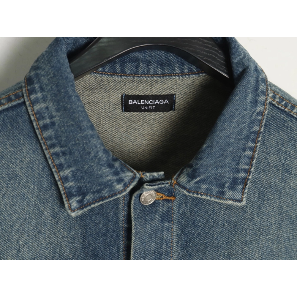 Balenciaga Jacket,Jacket,Clothing,Buy Cheap Discount Balenciaga Crown rhinestone denim jacket
