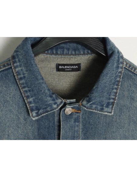 Balenciaga Jacket,Jacket,Clothing,Buy Cheap Discount Balenciaga Crown rhinestone denim jacket
