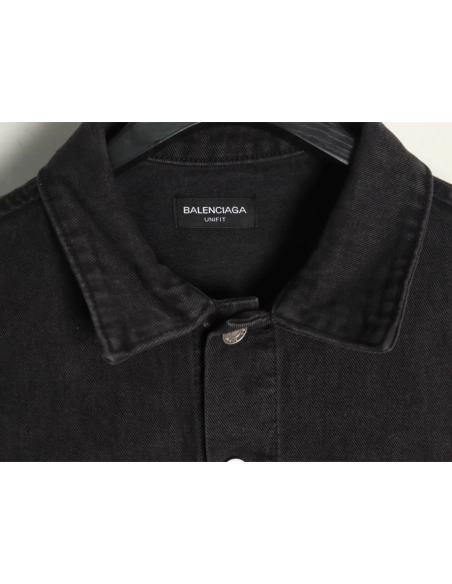 Balenciaga Jacket,Jacket,Clothing,Buy Cheap Discount Balenciaga Crown rhinestone denim jacket
