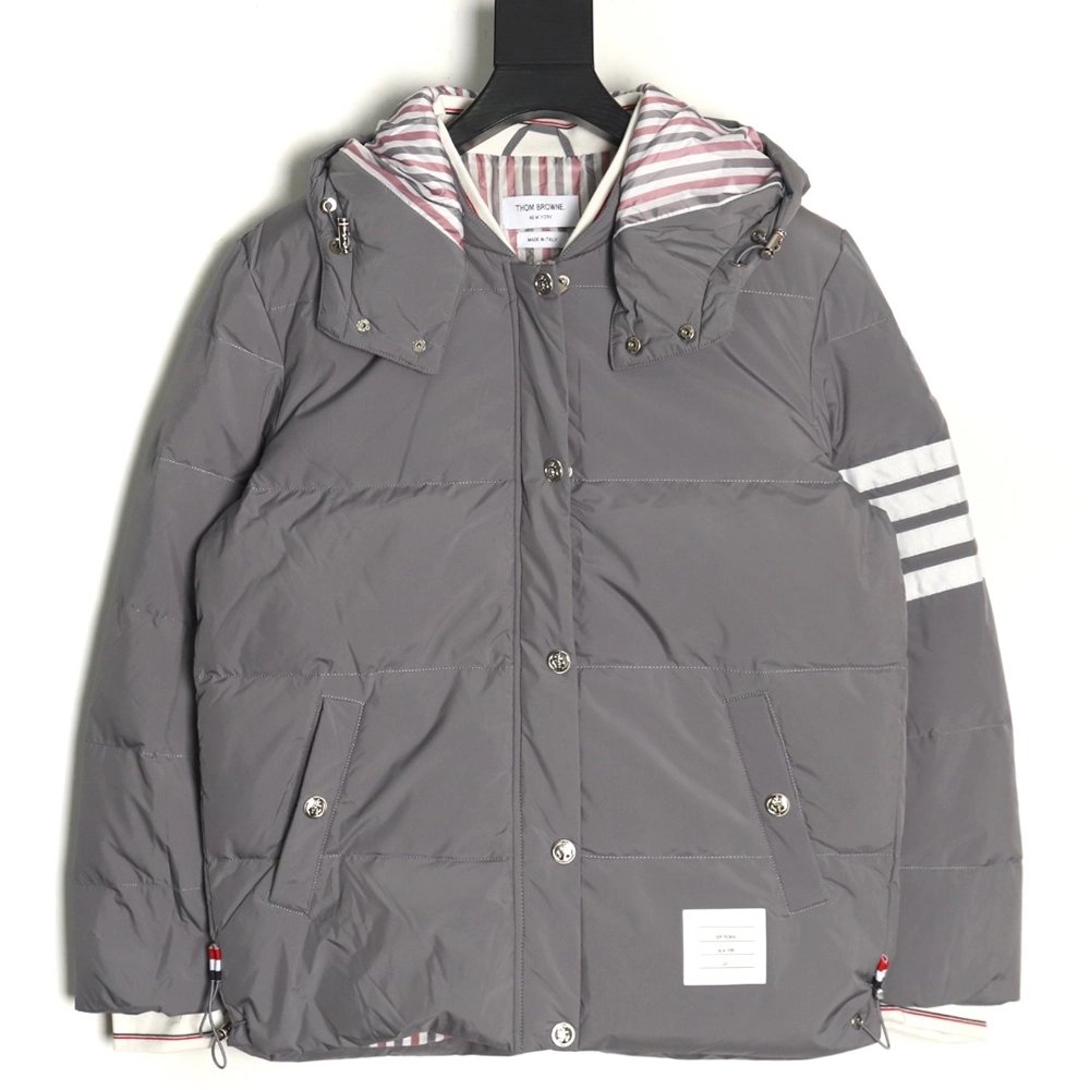 Thom Browne Jacket,Jacket,Clothing,Buy Cheap Discount Thom Browne classic 4bar webbing down jacket