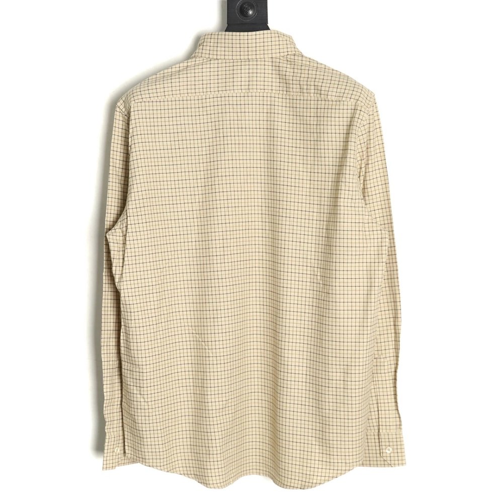 Celine Shirt,Shirt,Clothing,Buy Cheap Discount Celine Arc de Triomphe embroidered small check shirt