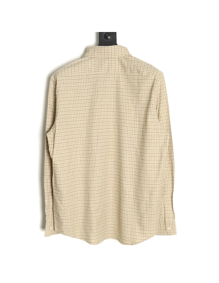 Celine Shirt,Shirt,Clothing,Buy Cheap Discount Celine Arc de Triomphe embroidered small check shirt