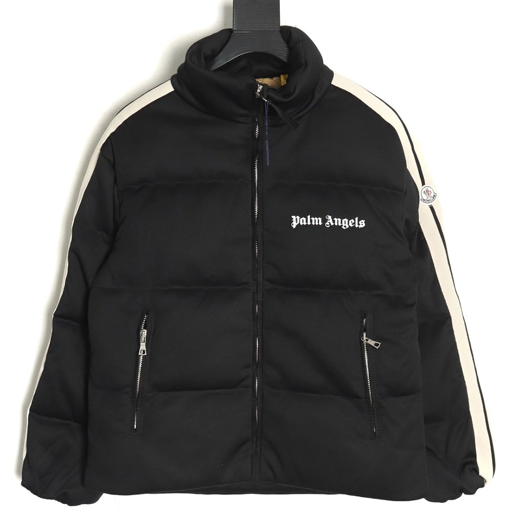 Moncler Jacket,Jacket,Clothing,Buy Cheap Discount Moncler Palm Angels joint color strip embroidery logo down jacket
