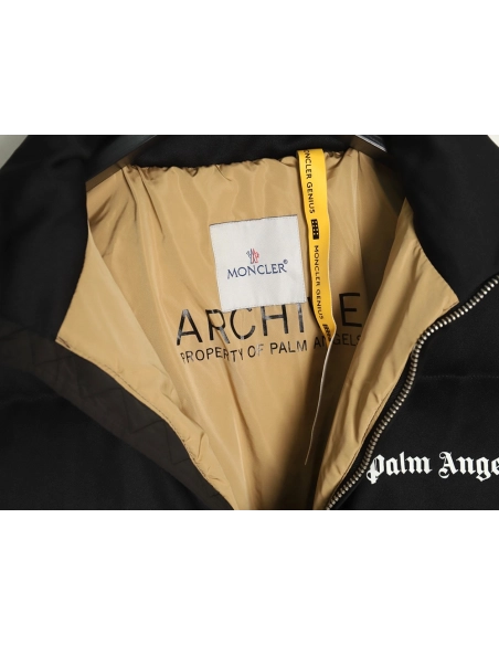Moncler Jacket,Jacket,Clothing,Buy Cheap Discount Moncler Palm Angels joint color strip embroidery logo down jacket