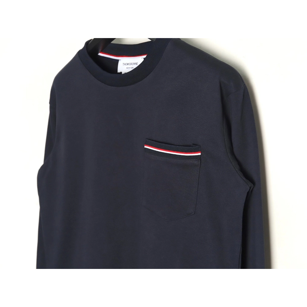 Thom Browne T Shirt,Tshirt,Clothing,Buy Cheap Discount Thom Browne Yarndyed chest pocket longsleeved Tshirt