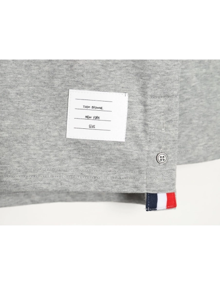 Thom Browne T Shirt,Tshirt,Clothing,Buy Cheap Discount Thom Browne Yarndyed chest pocket longsleeved Tshirt