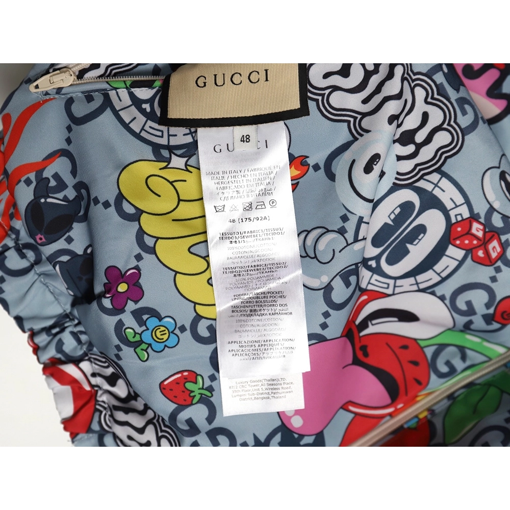 Gucci Love Cherry Fun Graffiti Reversible Jacket,Gucci Jacket,Jacket,APPAREL Clothing