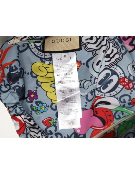Gucci Love Cherry Fun Graffiti Reversible Jacket,Gucci Jacket,Jacket,APPAREL Clothing