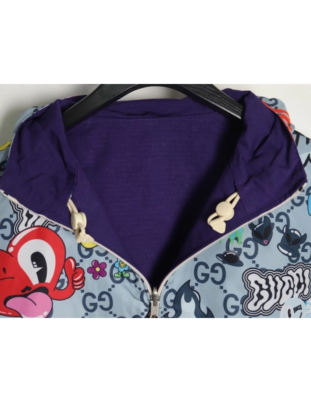 Gucci Love Cherry Fun Graffiti Reversible Jacket,Gucci Jacket,Jacket,APPAREL Clothing