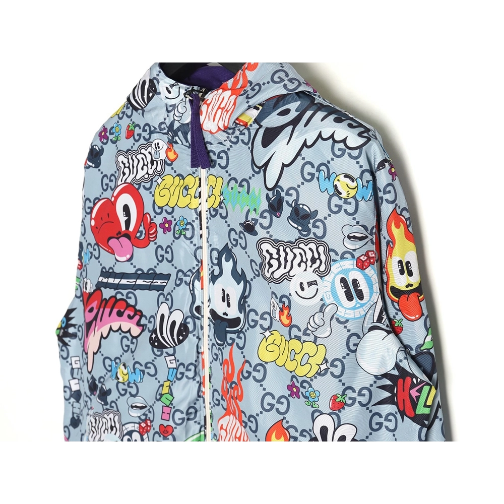 Gucci Love Cherry Fun Graffiti Reversible Jacket,Gucci Jacket,Jacket,APPAREL Clothing
