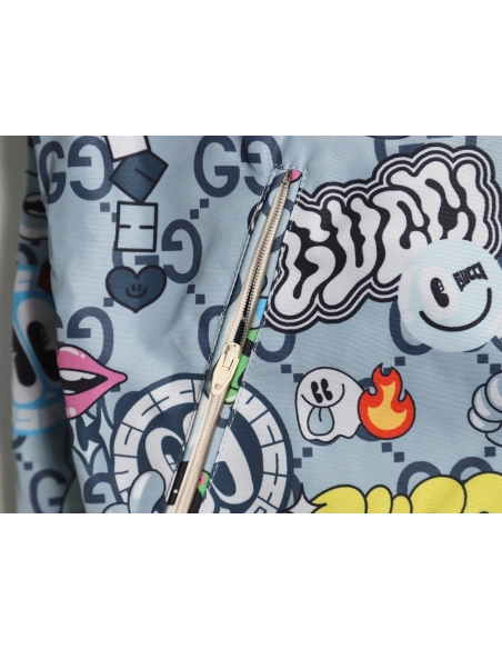 Gucci Love Cherry Fun Graffiti Reversible Jacket,Gucci Jacket,Jacket,APPAREL Clothing