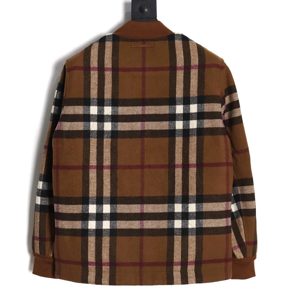 Burberry checked wool bomber jacket,Burberry Jacket,Jacket,APPAREL Clothing