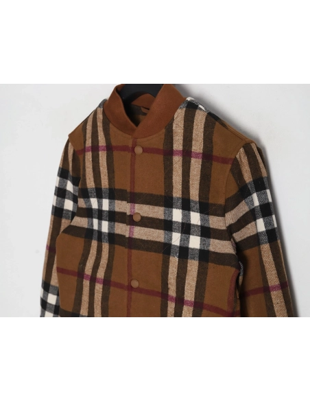 Burberry checked wool bomber jacket,Burberry Jacket,Jacket,APPAREL Clothing