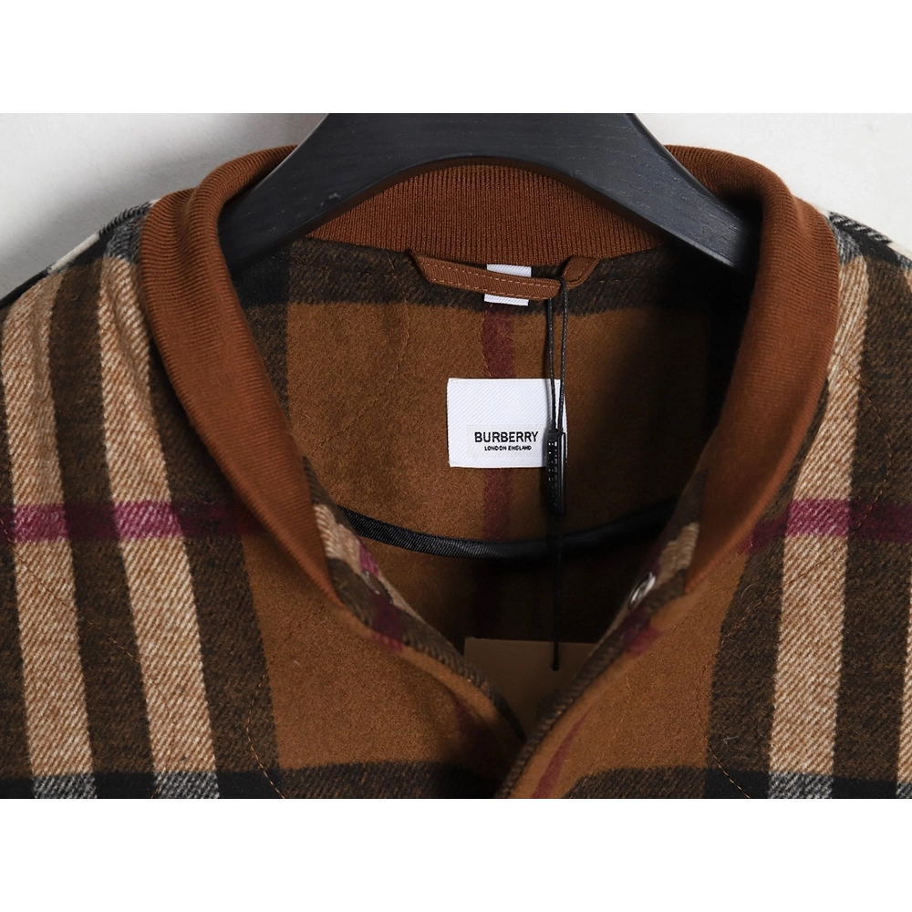 Burberry checked wool bomber jacket,Burberry Jacket,Jacket,APPAREL Clothing