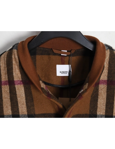 Burberry checked wool bomber jacket,Burberry Jacket,Jacket,APPAREL Clothing