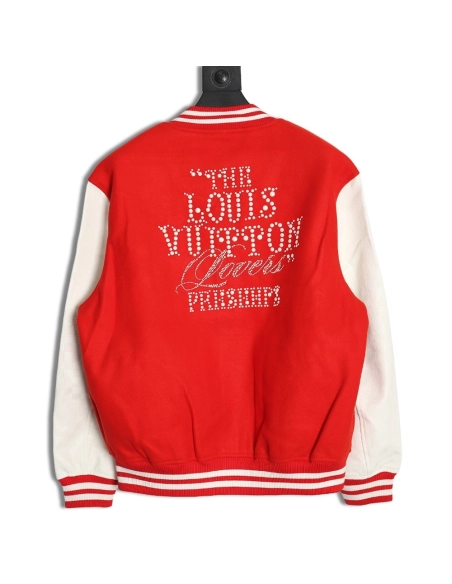 Louis Vuitton pearls hot diamond letters baseball jersey,Louis Vuitton Jacket,Jacket,APPAREL Clothing