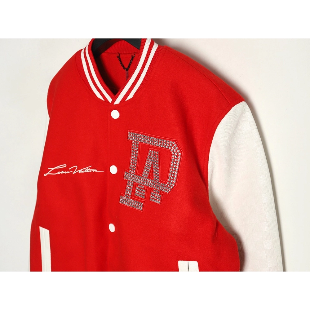 Louis Vuitton pearls hot diamond letters baseball jersey,Louis Vuitton Jacket,Jacket,APPAREL Clothing