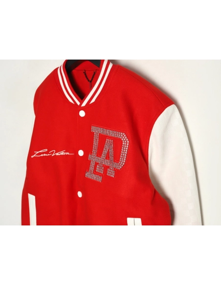 Louis Vuitton pearls hot diamond letters baseball jersey,Louis Vuitton Jacket,Jacket,APPAREL Clothing