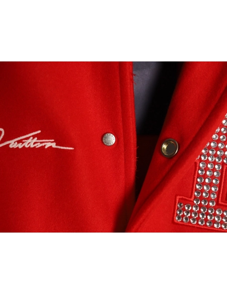 Louis Vuitton pearls hot diamond letters baseball jersey,Louis Vuitton Jacket,Jacket,APPAREL Clothing