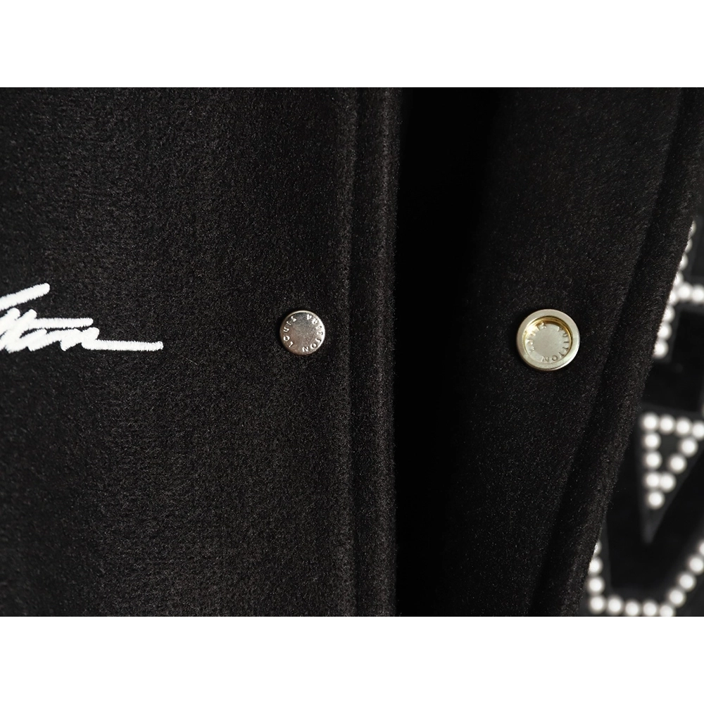 Louis Vuitton pearl embroidered lettering baseball jersey,Louis Vuitton Jacket,Jacket,APPAREL Clothing
