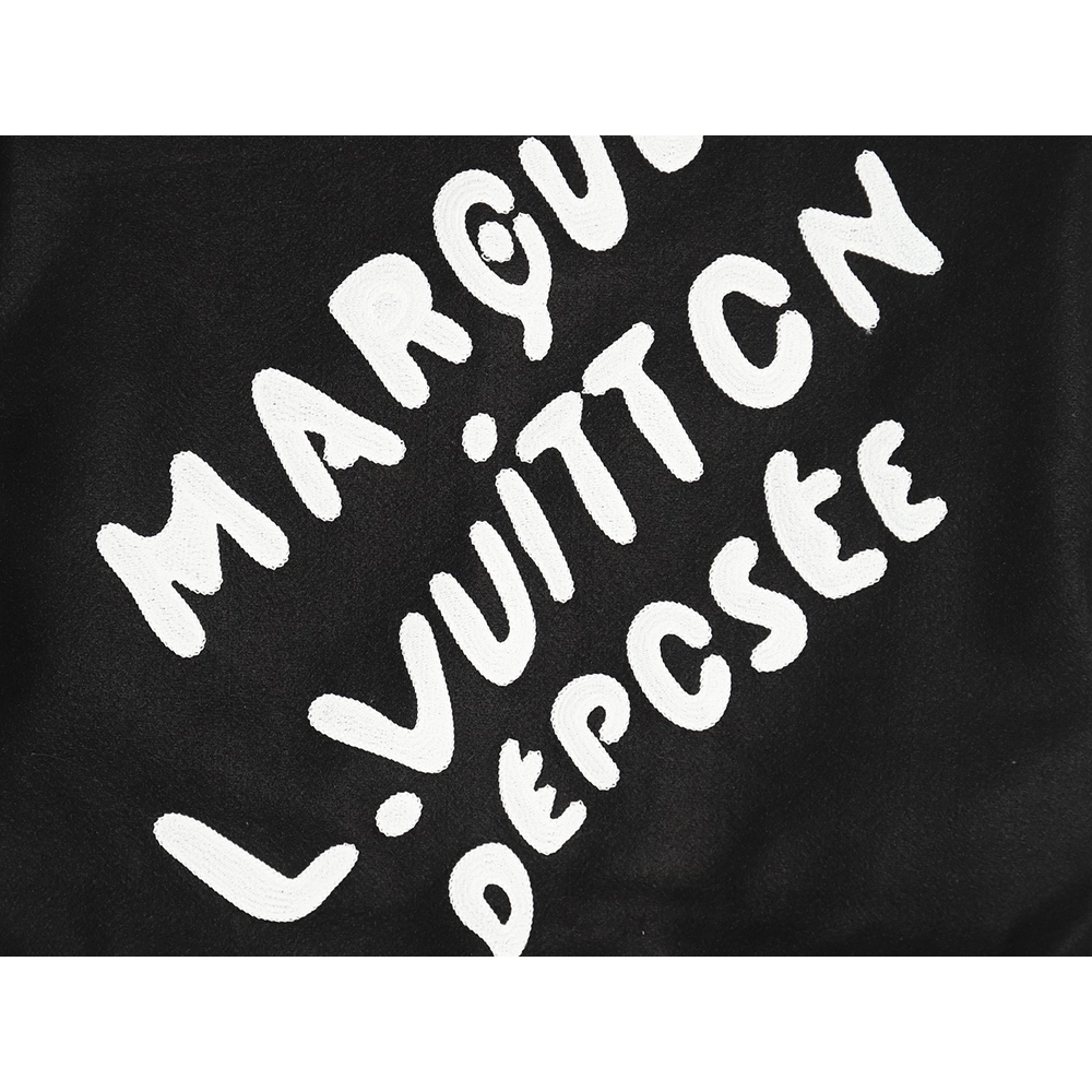 Louis Vuitton pearl embroidered lettering baseball jersey,Louis Vuitton Jacket,Jacket,APPAREL Clothing