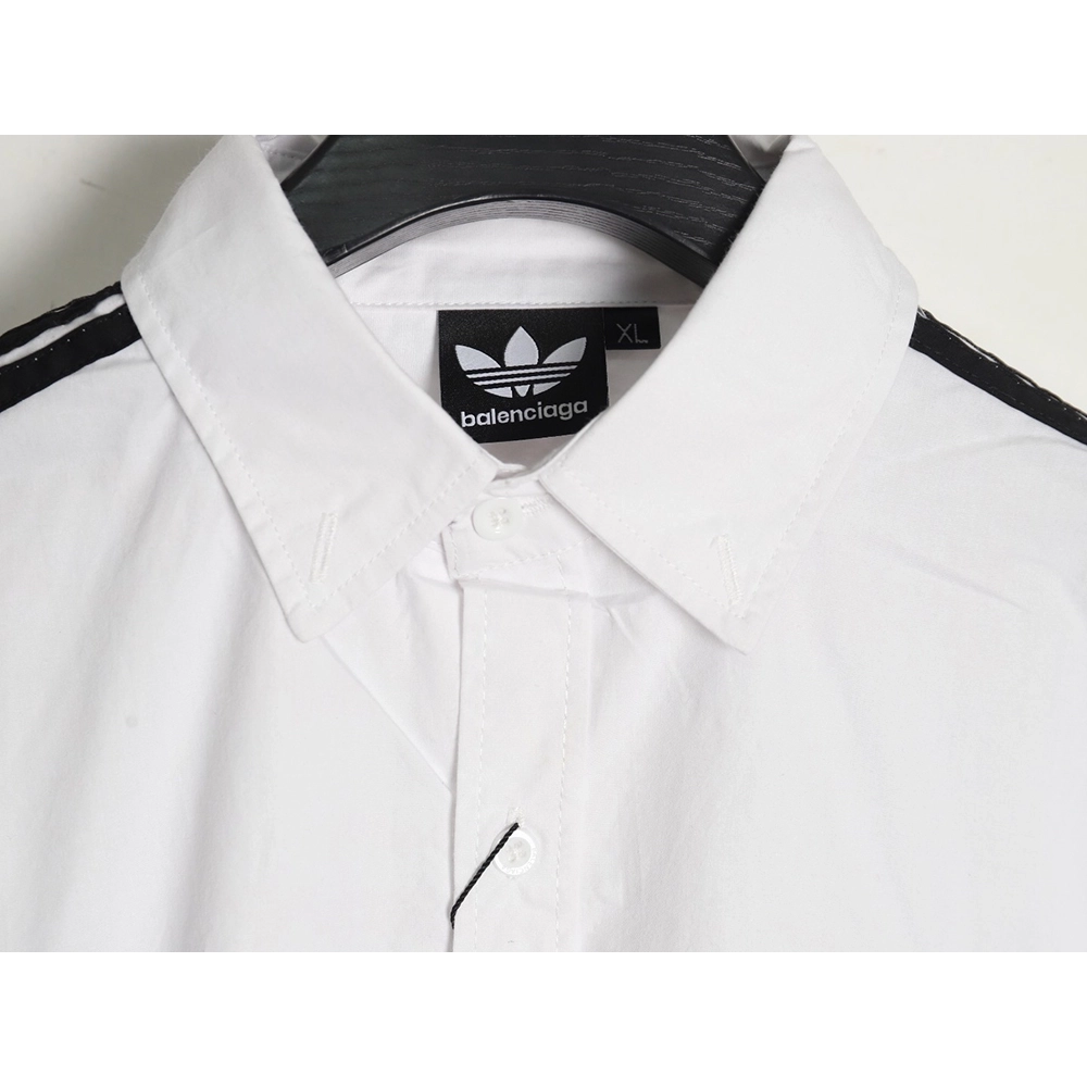 Balenciaga adidas ThreeBar Web Embroidered Long Sleeve Shirt,Balenciaga Shirt,Shirt,APPAREL Clothing