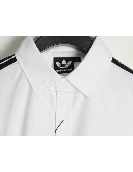 Balenciaga adidas ThreeBar Web Embroidered Long Sleeve Shirt,Balenciaga Shirt,Shirt,APPAREL Clothing