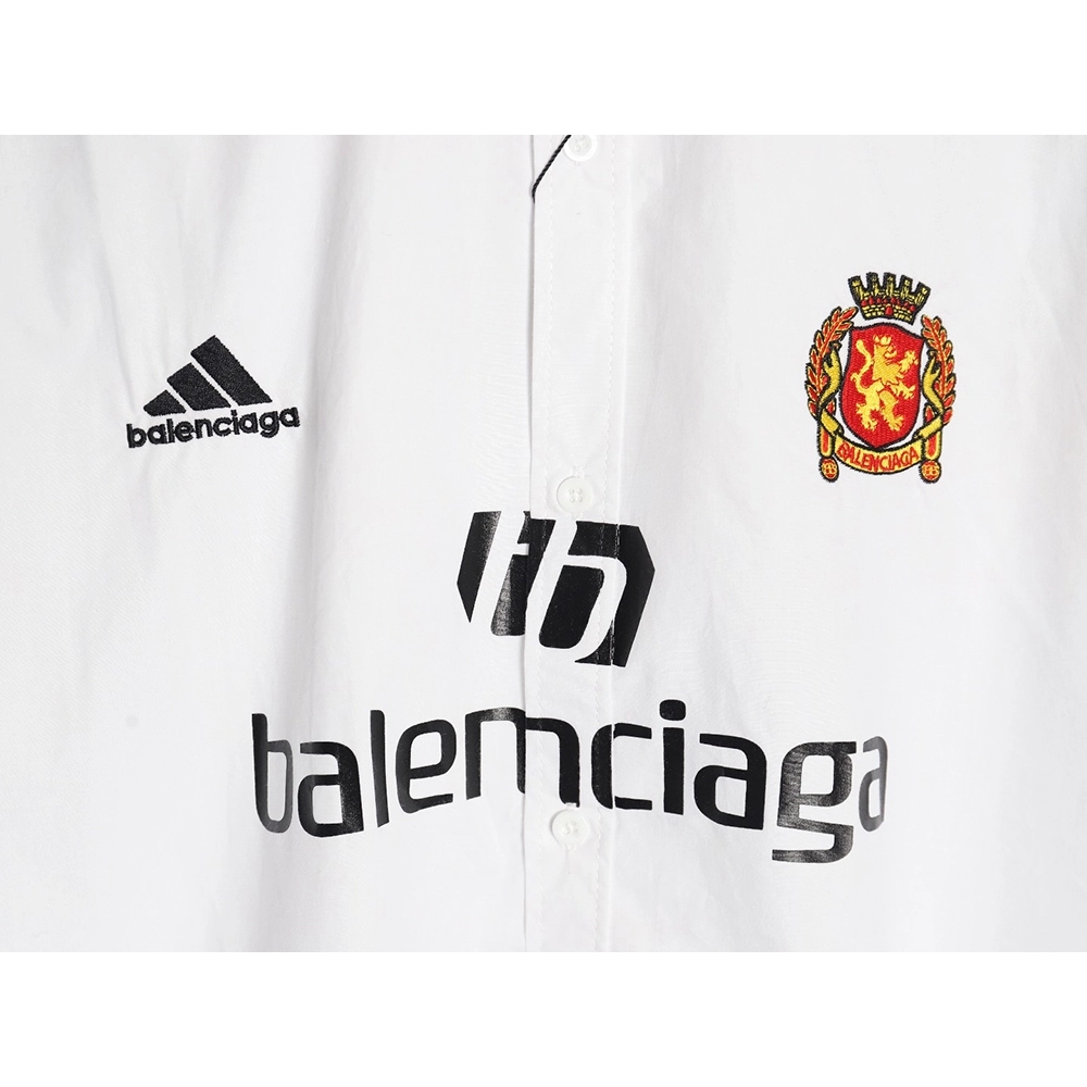 Balenciaga adidas ThreeBar Web Embroidered Long Sleeve Shirt,Balenciaga Shirt,Shirt,APPAREL Clothing