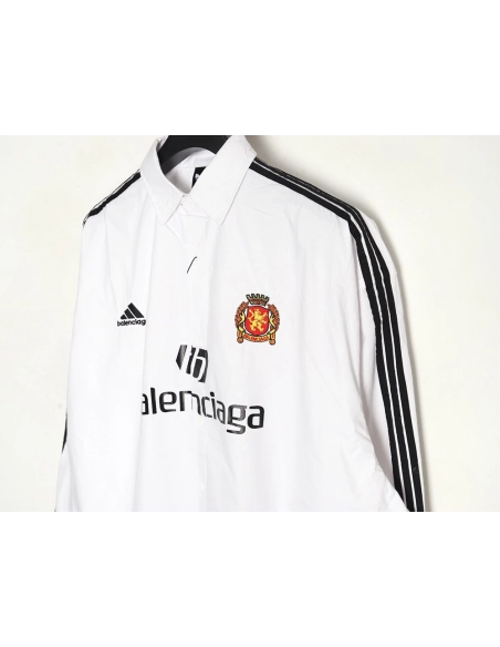 Balenciaga adidas ThreeBar Web Embroidered Long Sleeve Shirt,Balenciaga Shirt,Shirt,APPAREL Clothing