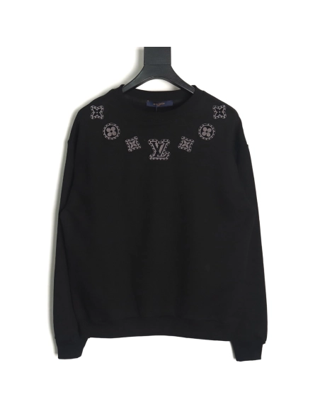 Louis Vuitton collar lettering crew neck sweatshirt,Louis Vuitton Sweatshirt,Sweatshirt,APPAREL Clothing