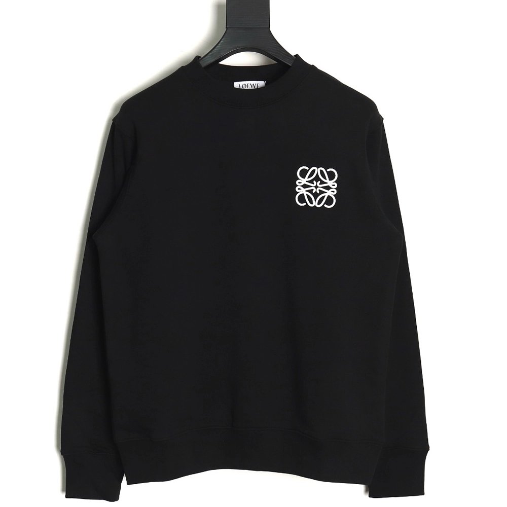 Loewe Badge Embroidered Crew Neck Sweatshirt,Loewe Sweatshirt,Sweatshirt,APPAREL Clothing