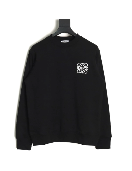 Loewe Badge Embroidered Crew Neck Sweatshirt,Loewe Sweatshirt,Sweatshirt,APPAREL Clothing