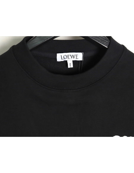 Loewe Badge Embroidered Crew Neck Sweatshirt,Loewe Sweatshirt,Sweatshirt,APPAREL Clothing