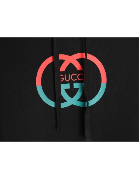 Gucci Red and Green Double G Print Hoodie,Gucci Hoodie,Hoodie,APPAREL Clothing