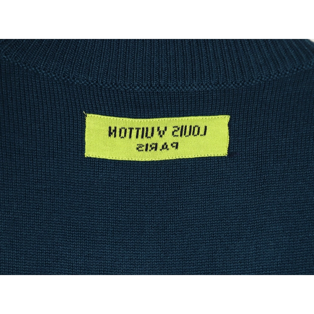 Louis Vuitton blue and green colorblock sweater,Louis Vuitton Sweatshirt,Sweatshirt,APPAREL Clothing