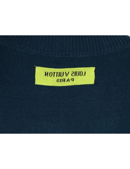 Louis Vuitton blue and green colorblock sweater,Louis Vuitton Sweatshirt,Sweatshirt,APPAREL Clothing